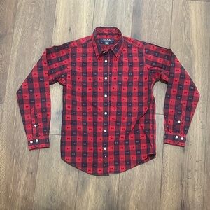 Brooks Brothers boys bottom up Shirt medium red and navy